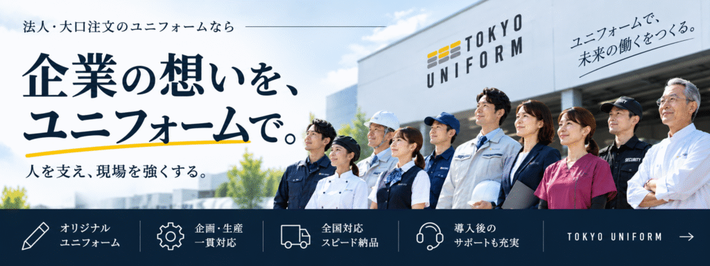 法人・大口ユニフォームなら東京ユニフォーム