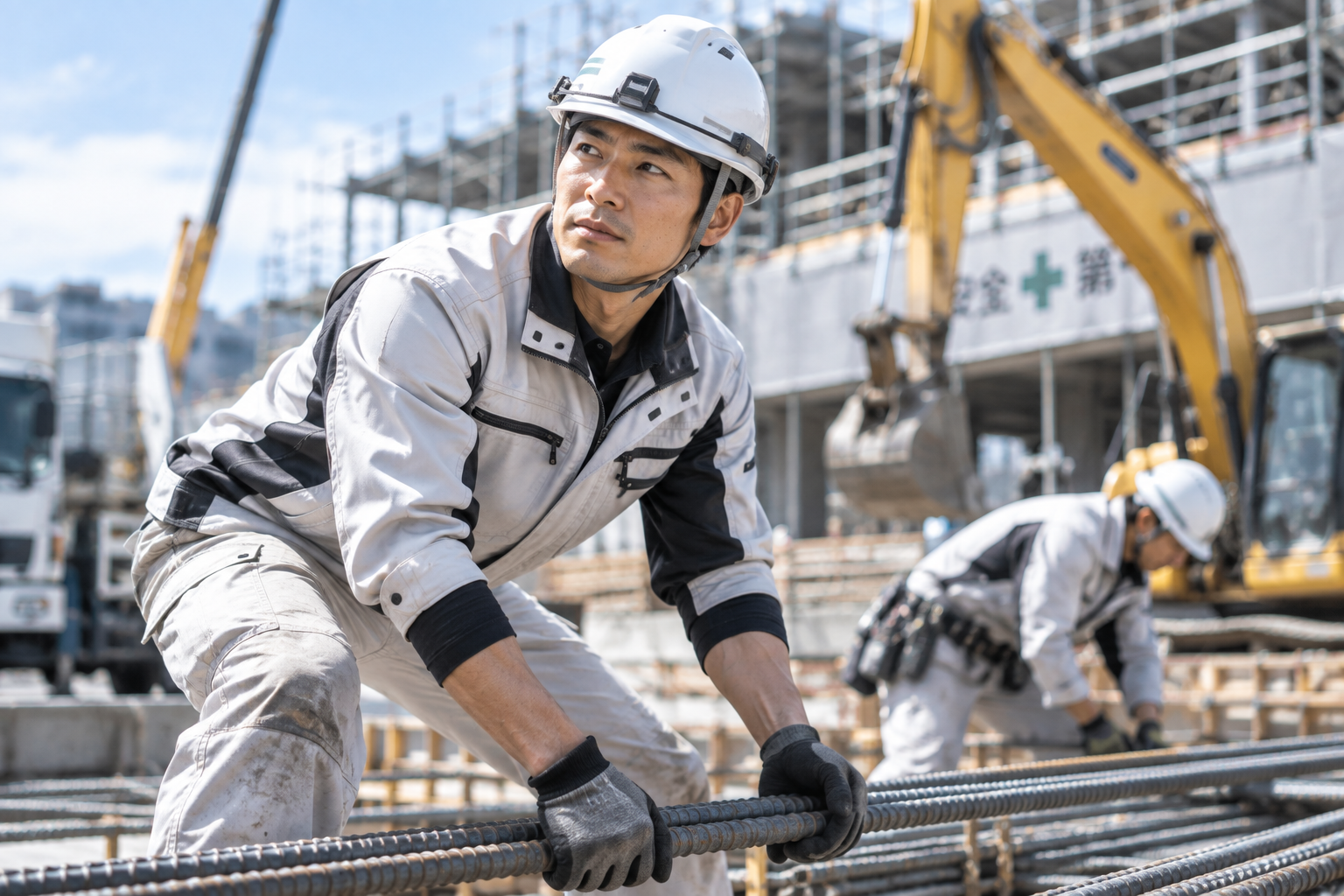 建設・土木現場で働く作業スタッフ